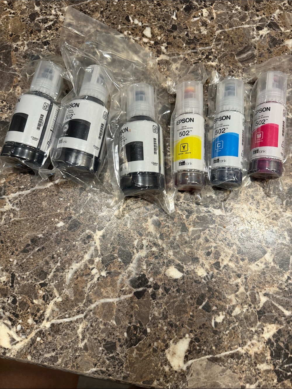 Epson 502 Ink Bottle Set - Black, Yellow, Cyan, Magenta